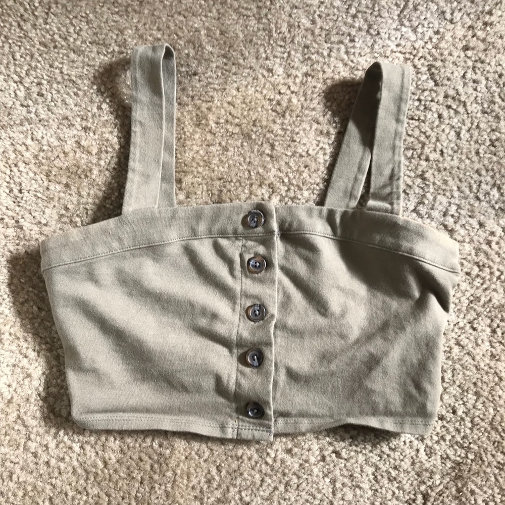 Olive green crop top